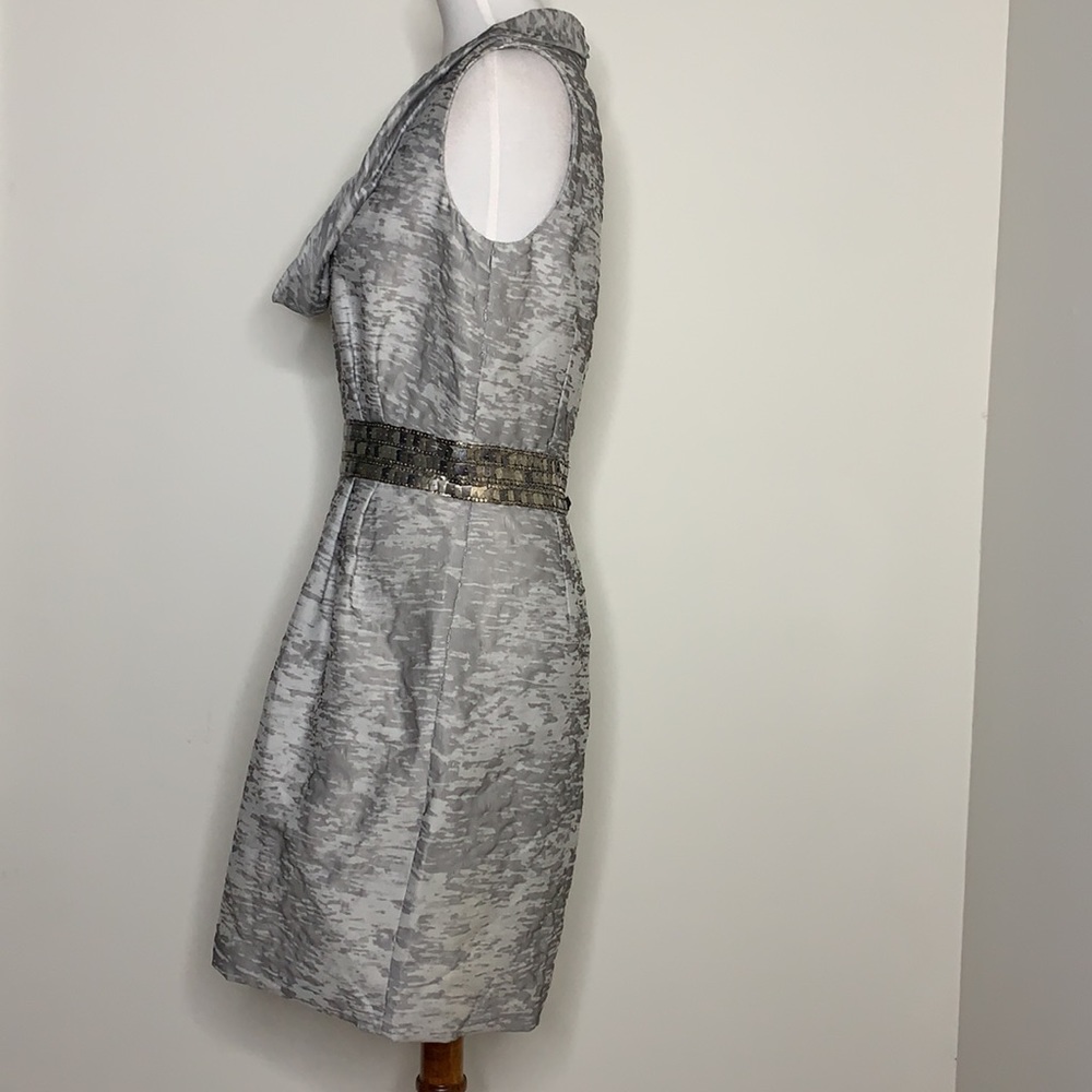 YIGAL AZROUEL Arctic Beaded Cowl Sheath Dress 8 - Picture 14 of 15